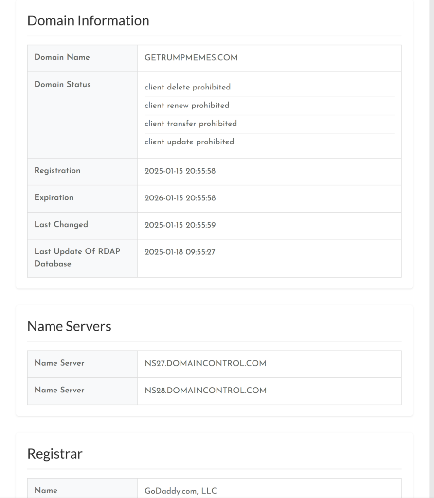 getrumpmemes.com whois getrumpmemes.com whois from tools.abtdomain.com