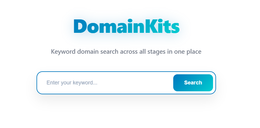 DomainKits, Keyword domain search across all stages in one place